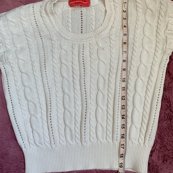 Alain Manoukian Cable Knit White Sweater sz S - Picture 5 of 6